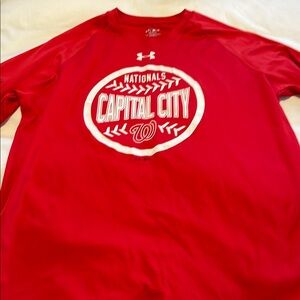 Under Armour Red Short Sleeve Tee with Bold Graphic